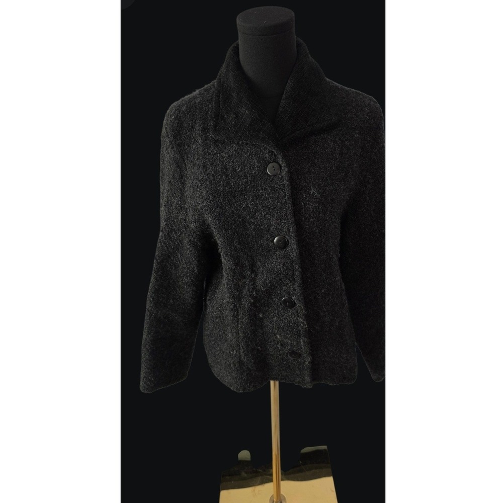 Weave of the Irish Wool Blend Front Jacket Black Ireland old money minimalist S